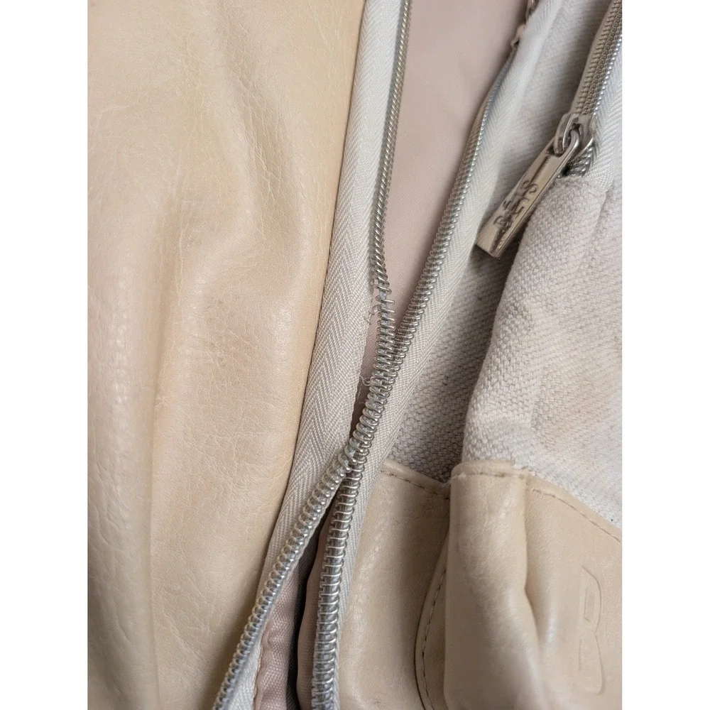 READ* BEIS The Travel Backpack Beige Canvas Commuter Bag Carry On FLAWED*